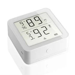 Thermomètre et hygromètre d'intérieur avec écran LCD, capteur de température et d'humidité, wi fi, pour maison intelligente, compatible avec Alexa et Google Assistant 