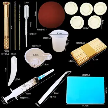 

DIY Epoxy Crafts Tools Set Measuring Cup Finger Cover Resin Ring Bracelet Jewelry Making Tool Kit