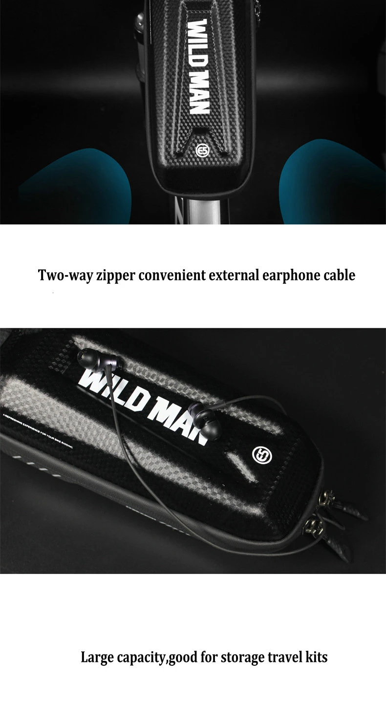 WILD MAN Bicycle Bag Triangle Frame Pannier MTB Road Cycling Top Tube Bag EVA Shell Waterproof for Repair Tools bolsa bicicleta (12)