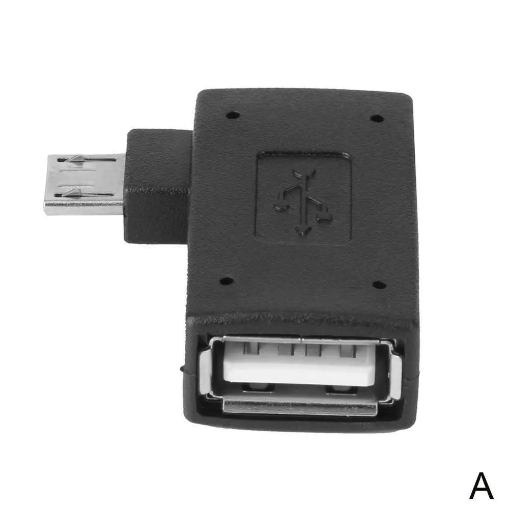 1 шт. Многофункциональный USB 2,0 90 градусов левый/правый угол конвертер OTG адаптер хост микро для телефона/планшета - Цвет: left angled