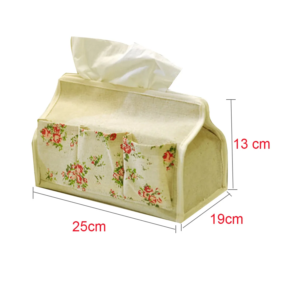 6 карманных бумажных органайзеров для дома с цветочным узором, Офисная настольная льняная тканевая коробка для салфеток, для гостиной, отеля, автомобиля, ресторана, стола