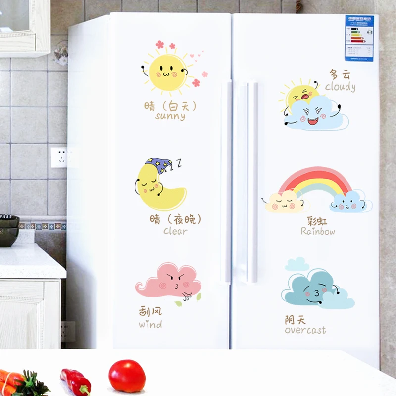 Diy наклейки "Погода" картонный узор для детской комнаты Наклейка на стену для детской комнаты детская комната Мультяшные наклейки на стены Фреска