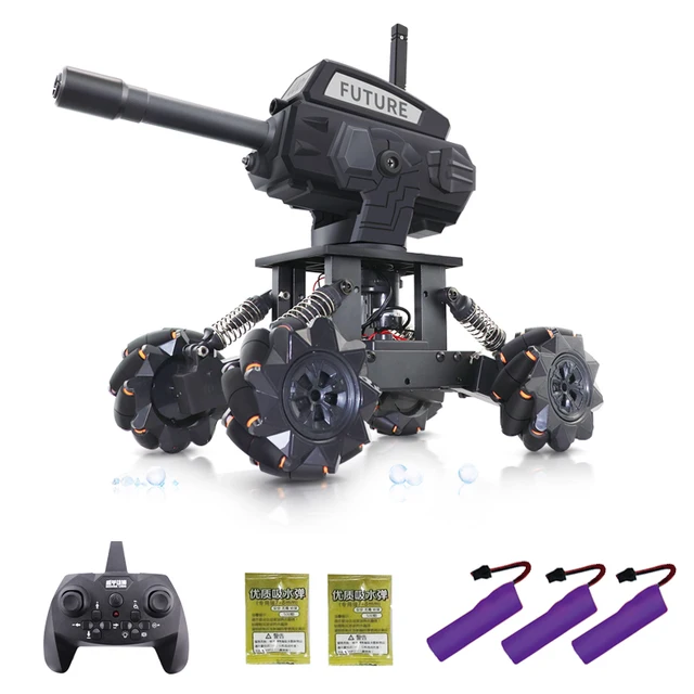 DIY 4WD Water Bomb Mecha RC Car Tank Toys For Kids Alloy Programming Remote Control Off-road Climbing Cars Adult Children Gift