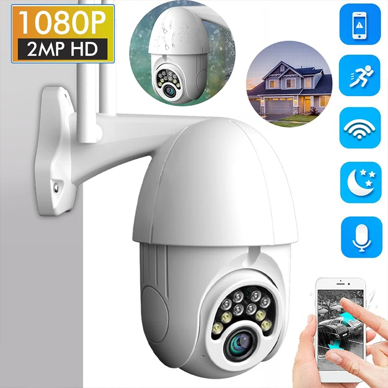 

Wifi Pan Camera Camcorder AP 10LED Pattern Dual Antennas IP66 Outdoor APP Rotation Indoor Motion Detection Night Vision