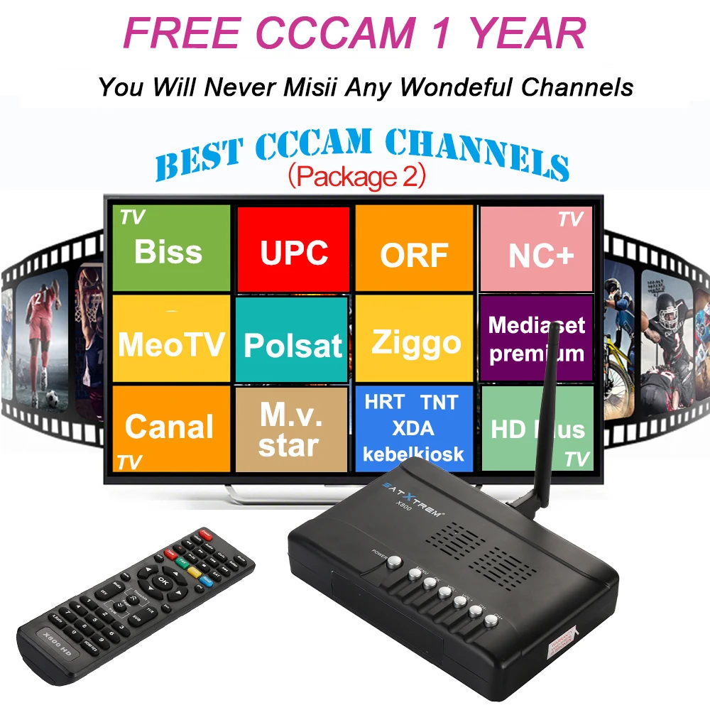 Satxtrem X800 HD спутниковый ресивер Full 1080P с USB WiFi испанская камера DVB-S2 поддержка Ccam iks Youtube powervu телеприставка