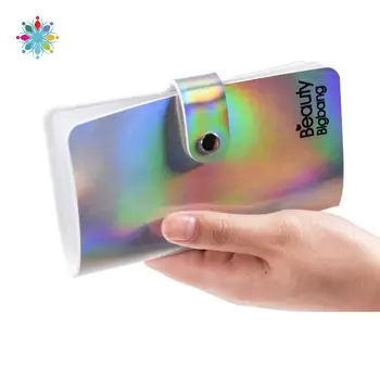 

BEAUTYBIGBANG Stamping Plate Holder Case Bag Colorful Square Rectangular Nail Art Plate Organizer Laser 2pcs