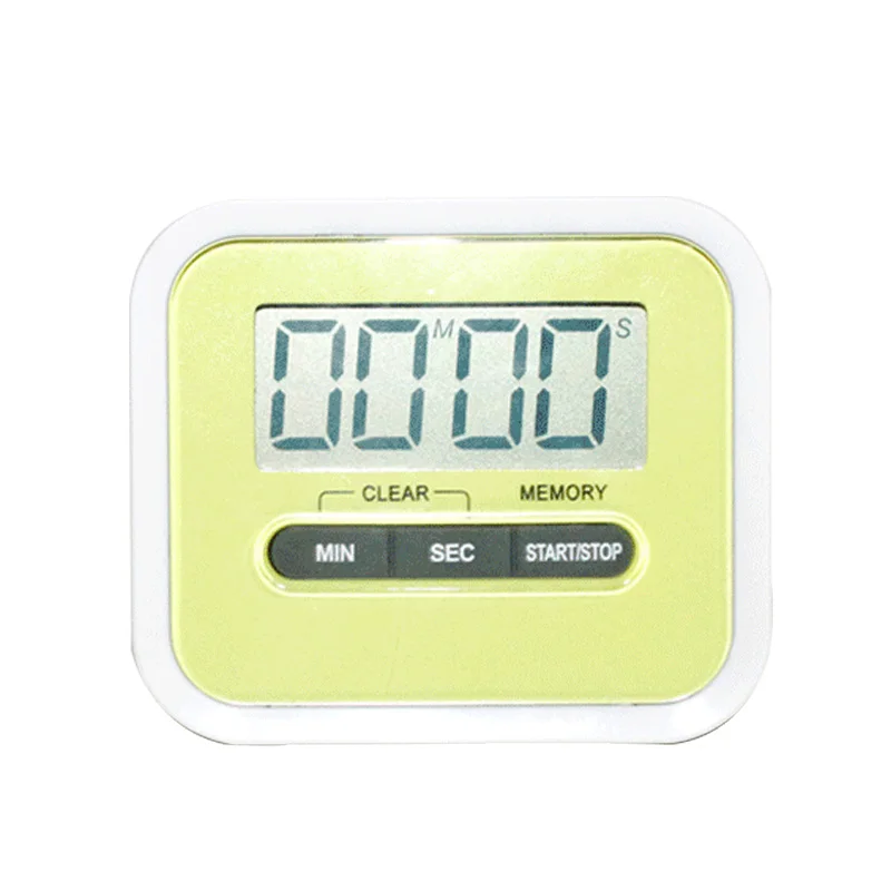 yellow 1 1pc LCD Digital Screen Kitchen Timer Kitchen Accessories Square Cooking Count Up Countdown Loud Alarm Magnet Clock - Цвет: yellow 1