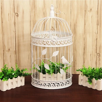 

1pcs European iron decorative birdcage wedding window ornaments wedding photography props balcony decoration white birdcage