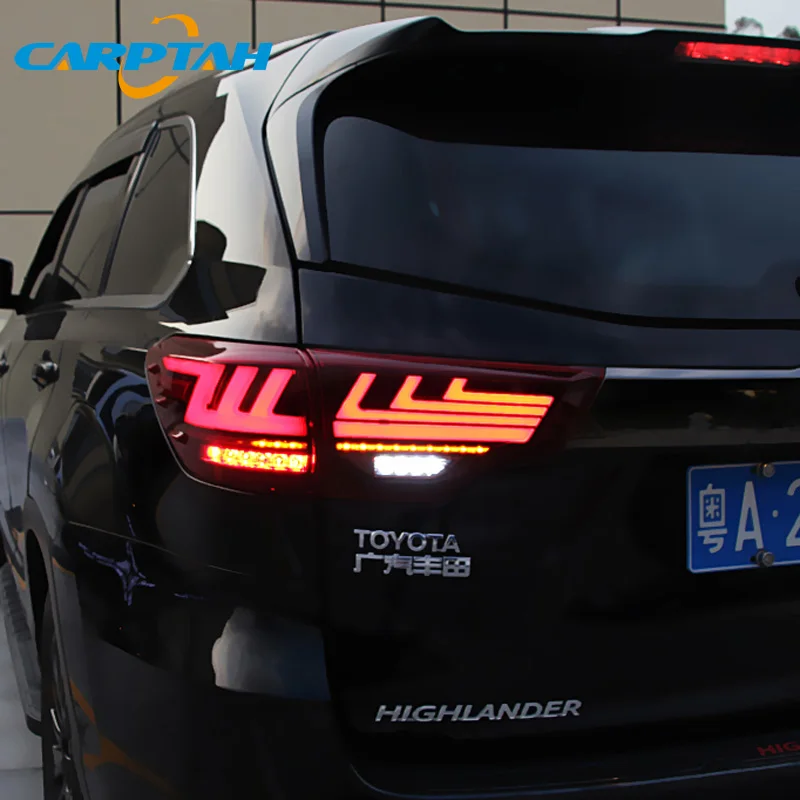 Автомобильный Стайлинг задний фонарь задние фонари для Toyota Highlander- задний фонарь DRL+ Динамический сигнал поворота+ задний тормоз светодиодный