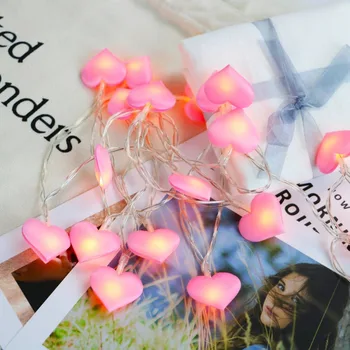 

Heart Shape Satin String Light Romantic LED Bedroom Decoration Photography Props Wedding Party Ornaments