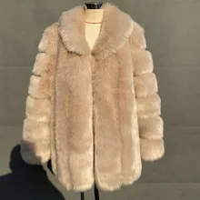 Aliexpress - Thick Warm Winter Outerwear Female Faux Fur Coat For Women Best Quality Patchwork Fox Fur Collar Long Coat From Factory ??????