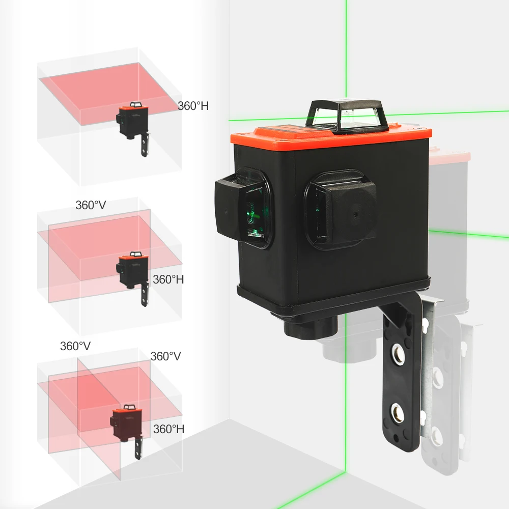Многофункциональный DIY 3D лазерный измеритель уровня проектор Высокая точность сканистер комплект с 12 зеленых линий
