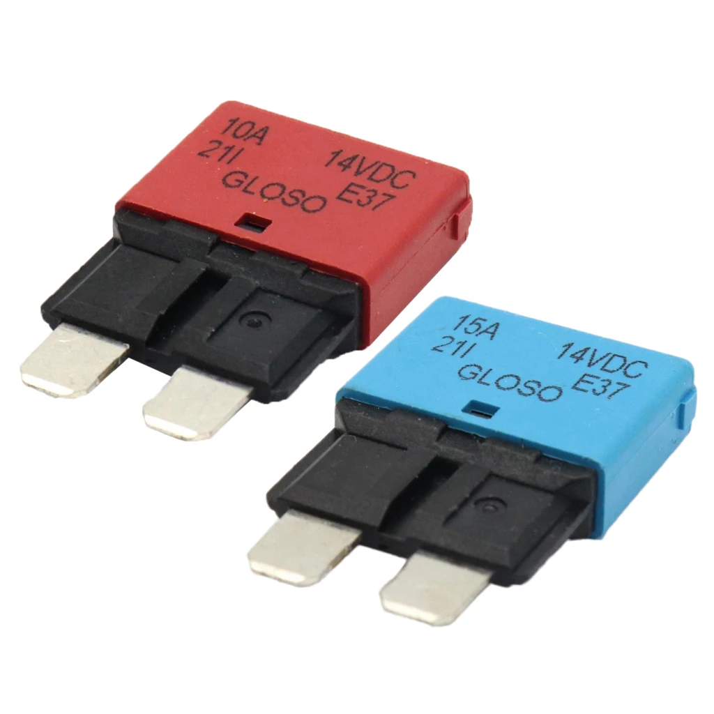 2Pack Blade Fuse Circuit Breaker Automatic Reset Marine 15A/10A