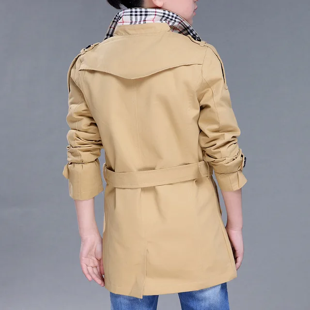 boys spring jackets new kids clothes long section hooded kids trench jacket letter printed hooded boys windbreaker coat