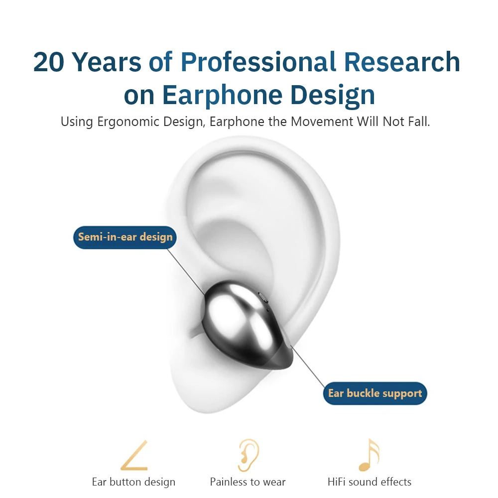 Fone de Ouvido Redutor de Ruído Tws sem Fio Design Ergonômico Profissional Bluetooth 5.0 Roupa Binaural Externa S19 - Image 2