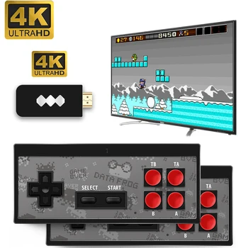 

4K HD Video Classic Game Console Dual Players Built in 568/600 USB Wireless Game Stick Video Game Console 8 Bit HDMI/AV Output