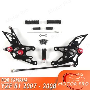 

Adjustable Footrests For Yamaha YZF R1 2007 2008 Motorcycle Accessories Foot Rests Pegs Rearset Rear Set Pedal Aluminum YZF-R1