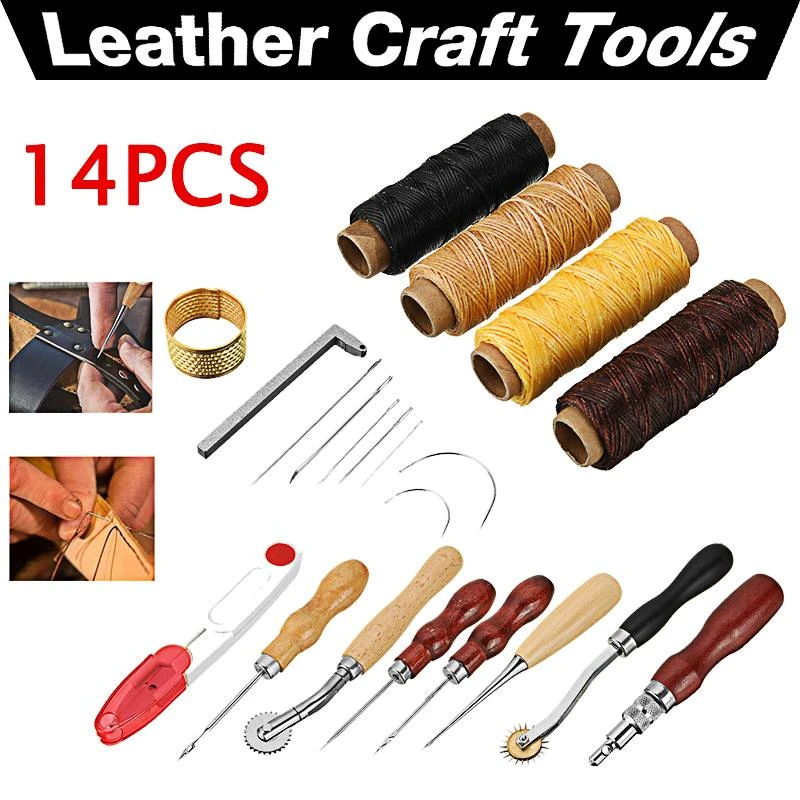 14pcs Leathercraft Tools Hand Stitching Sewing Tool Set for DIY