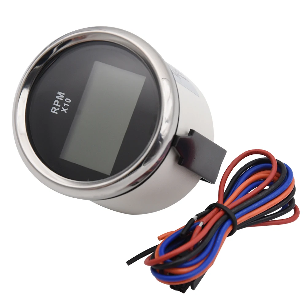 Auto Truck Boat Digital Tachometer engine tachometer 2"(52mm) 0-9990 RPM With Hourmeter For Boat Car Truck Motorcycle 9-32V