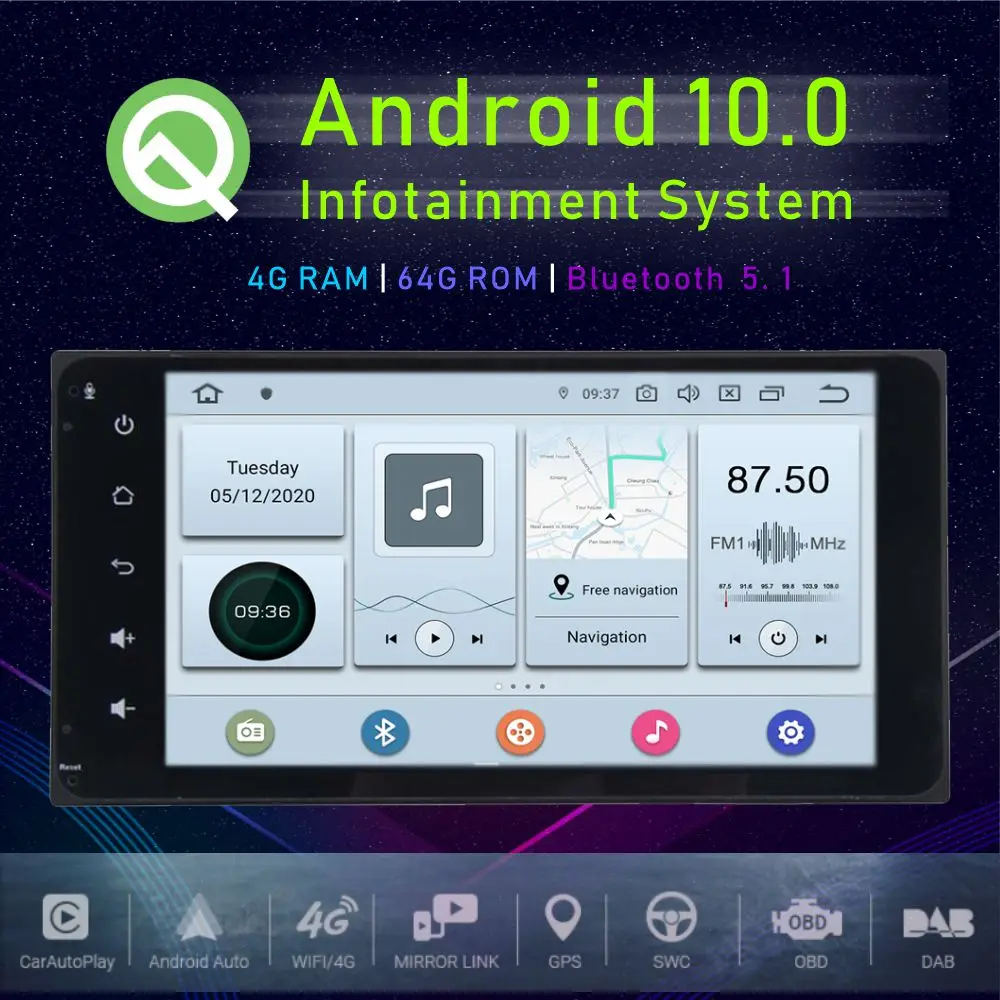 JSTMAX 7 &quotAndroid 10 0 автомобиля GPS плеер для Защитные чехлы сидений сшитые специально