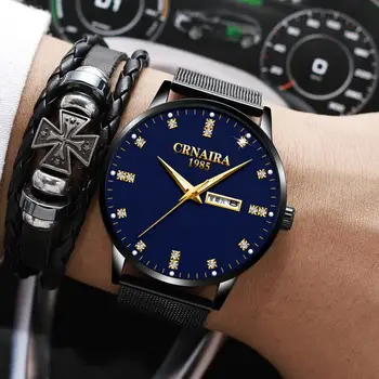 

Luxury Brand Mens Military Watches Sports Male Analog Date Week Crystal Quartz Watches Men Casual Stainless Steel Wrist Watch