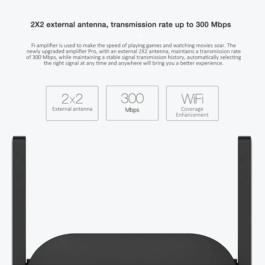 Xiao mi WiFi усилитель Pro 300 Мбит/с Amplificador Wi-Fi повторитель Wi-Fi сигнал крышка расширитель повторитель 2,4G mi беспроводной черный маршрутизатор