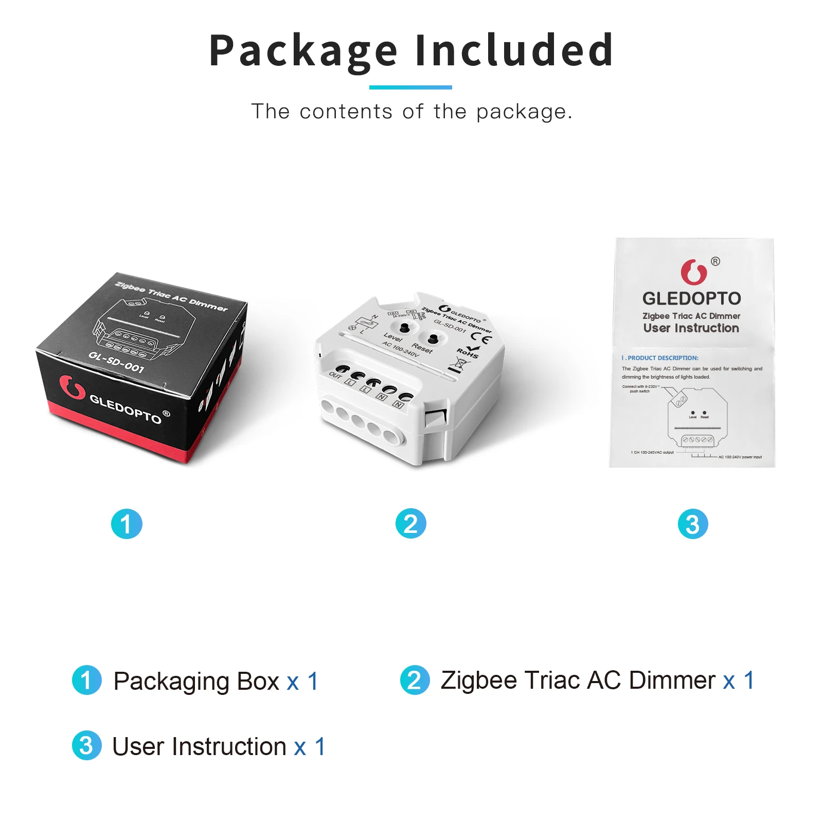 interruptor com ajuste de brilho ajustável, compatível com controle remoto rf 2.4g