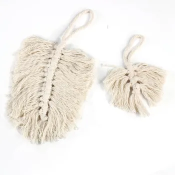 

NewHand-woven Leaves Wall Ornaments Living Room Interior Hanging Cotton Rope Country Style Decoration