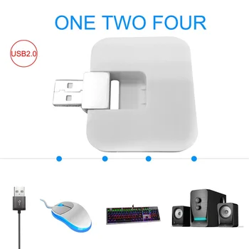 

Wireless Micro USB 2.0 4-Port Distributor Multi Hub Splitter Power For Computer white