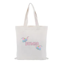 Dumbo Холщовая Сумка для ежедневного использования на заказ Печать текстовый логотип DIY Eco eologicas многоразовая перерабатываемая сумка для покупок