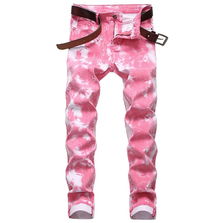 D KIOVNO мужские модные красочные джинсы брюки Slim Fit стрейч джинсовые брюки для мужчин размер 29-42 - Цвет: D