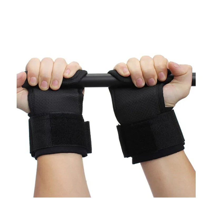 Weight Lifting Wrist Straps Padded Hand Bar Support Training Gym Straps Black