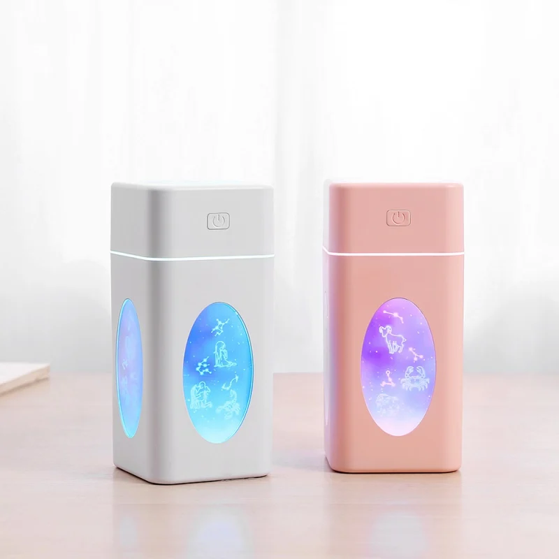

260ML Portable USB Mist Humidifier Air Purifier With 12 Constellations 7 Colors Night Light For Bedroom Home Office Car