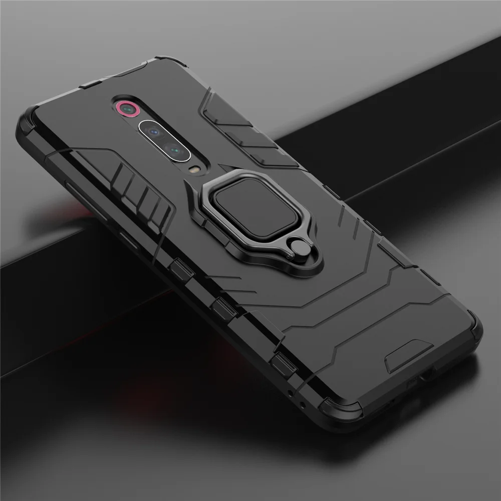 

Panther Robot Case for Xiaomi Redmi K20 Pro Case Superhero Rugged Hybrid Ring Armor Cover For Xiaomi 9T Pro Accessories (XS0729)