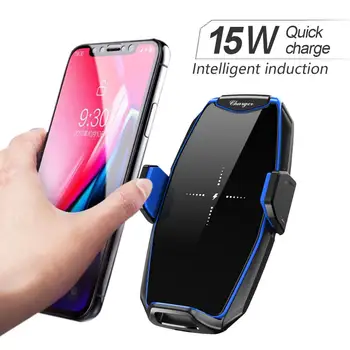 

15W Qi Car Wireless Charger Automatic Clamping For iPhone X 8 XR 11pro xs Wireless Charging Phone Holder For Samsung S10 Note10
