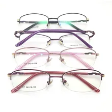 Модные высококлассные брендовые новые очки оправа женские ультра легкие полурамки Оптический металлический очки оправа очки