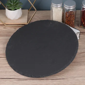 

1Pc Slate Plate Durable Novel Fashion Chic Display Dish Banquet Plate Slabstone Pan