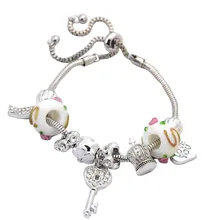 W017 BIGBING ювелирные изделия, модные серебряные керамические короны, брелки, браслет из бисера, женский браслет, модный браслет, модное ювелирное изделие