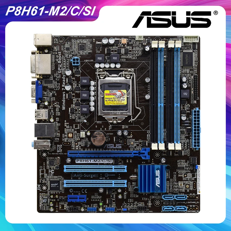 P8H61-M2/C/SI для ASUS настольных ПК Intel H61 lga 1155 Материнская плата DDR3 Оперативная память