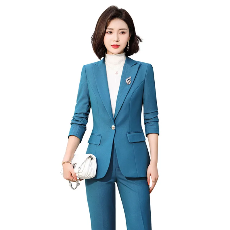 

High-end Professional Suit Female Spring Autumn New 2022 Trousers Suits Lady Temperament Goddess Office Casual Suit OK1381