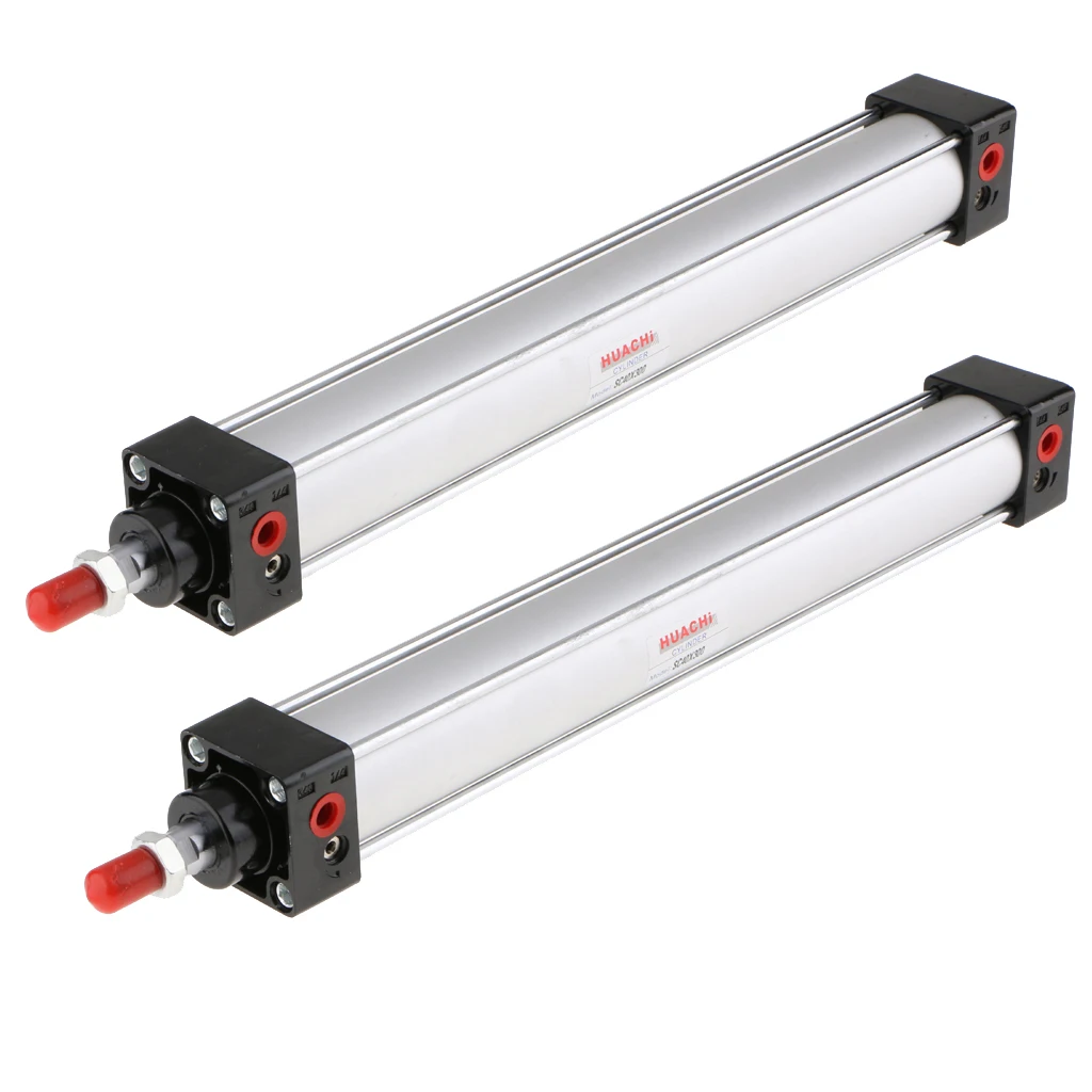 2Pcs SC40 Stroke Model 175/200/250/300 mm Pneumatic Air Pressure Cylinder 1 Piece Aluminum Alloy Bore Dia 40mm