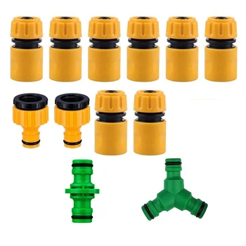 

12 Pcs Plastic Garden Hose Tap Connector Kit for Join Garden Hose Pipe Tube End Quick Connector