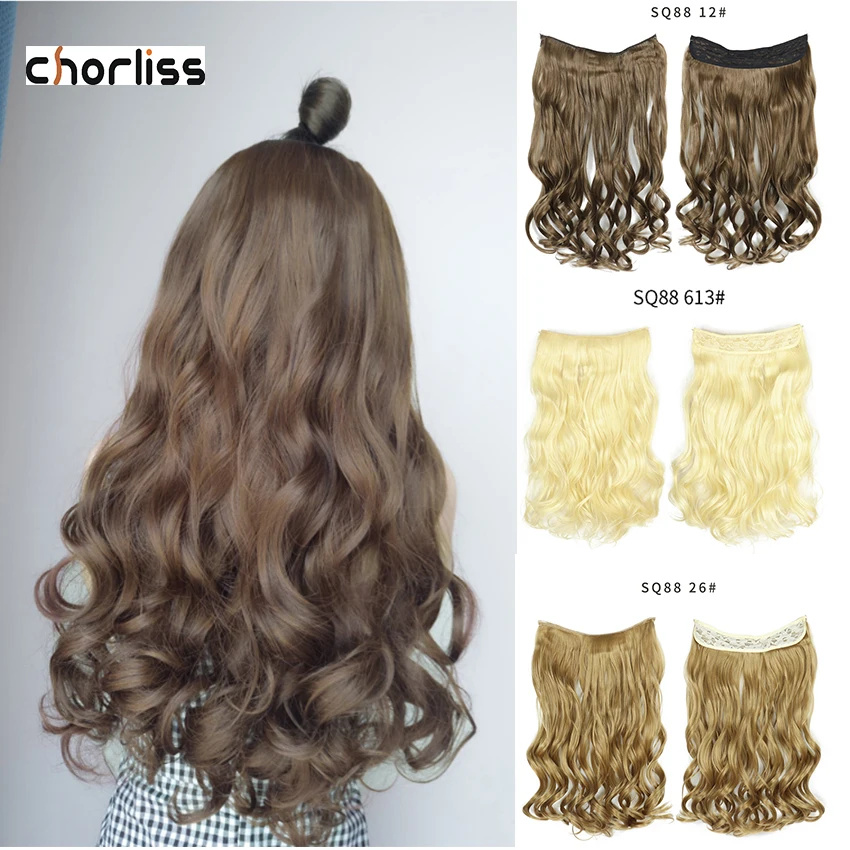 Invisible Wire Synthetic No Clip One Piece Hair Extensions Fish