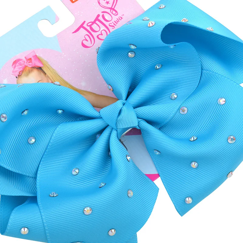 Jojo Siwa банты, вечерние заколки для волос для девочек, для кипения, Горячая дрель, большой бант для волос, для детей, ручная работа, лента, модные аксессуары для волос для девочек