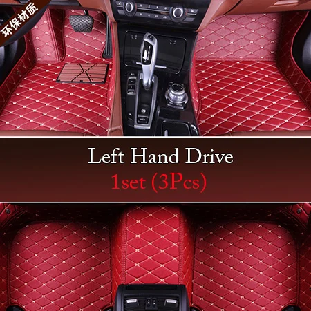 couleur LHD (3pcs) noir rouge Tapis de sol de voiture pour Honda