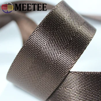 

Meetee 5M 38mm 1.8mm Thick Glossy Nylon Webbing Black Coffee Backpack Tape Ribbon DIY Bag Strap Webbing Band Sewing Accessories