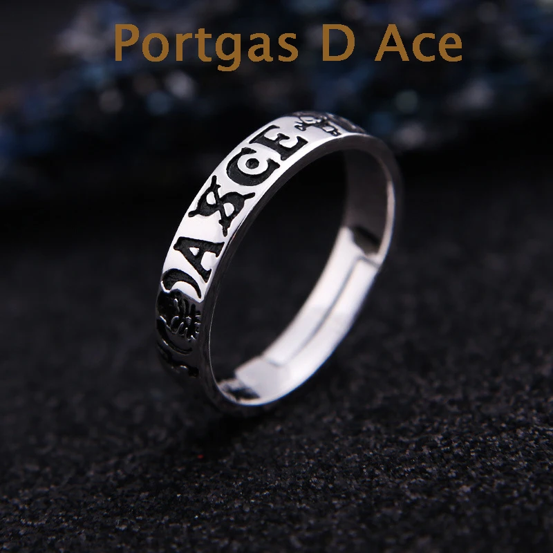 Anime Trafalgar Law Luffy Hat Portgas D Ace Adjustable Ring for Men Women 925 Sterling Silver Rings Cosplay Jewelry 3