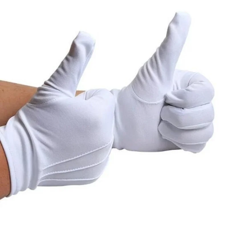 Three-strength White Labor Insurance Thin Etiquette Reception Wenwan Circling Parade Military Security Performance Gloves 1pair labor gloves