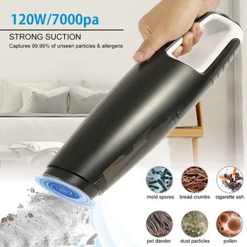 

7000Pa 120W Car Vacuum Cleaner Portable Wireless Handheld Auto Vacuum Cleaner Robot for Car Interior & Home & Computer Cleaning