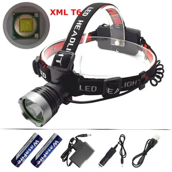 

Rechargeable XM-L T6 LED Headlight 2000LM 3 Modes LED Headlamp Hunting Head Flashlight 18650 Head Light Frontal Torch Lamp